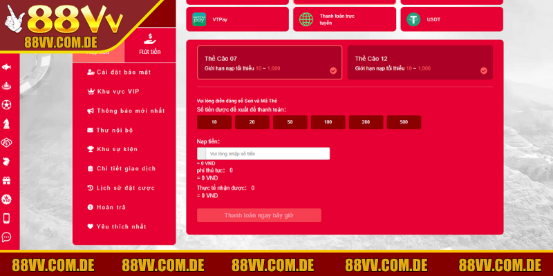 Bạn cũng có thể đổi giá trị thẻ cào hợp lệ tương ứng để cập nhật số dư