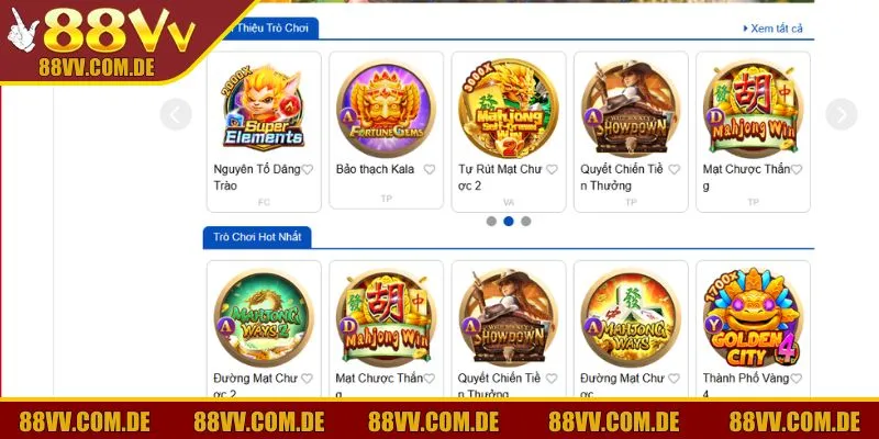 Top game nổ hũ đổi thưởng không nên bỏ lỡ tại 88VV88 